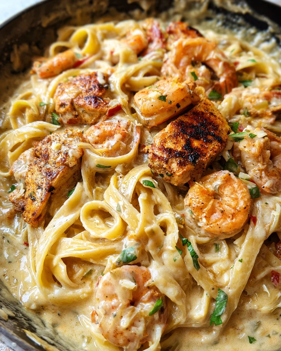 Cajun Chicken and Shrimp Alfredo 27 Cajun