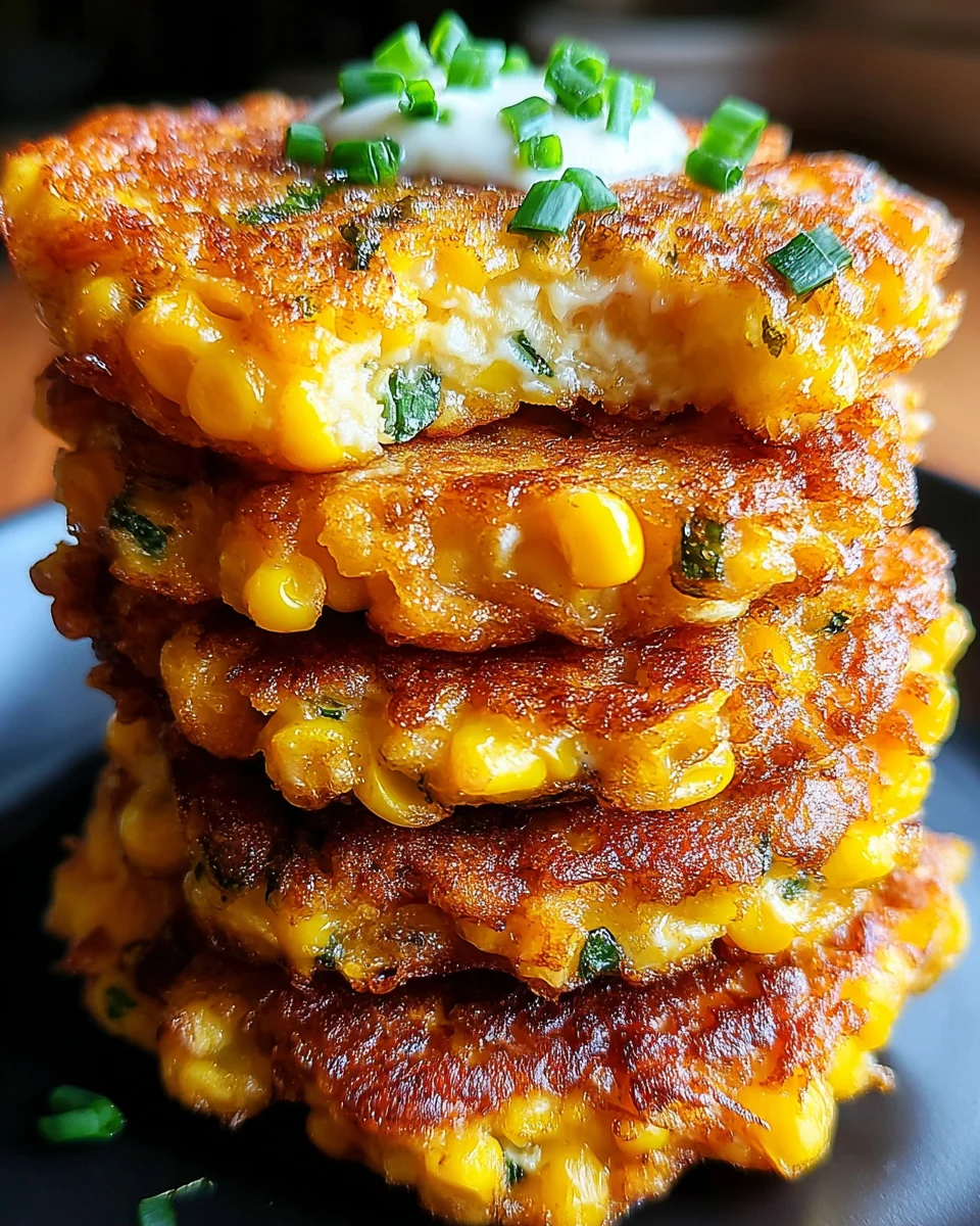 Cheesy Corn Fritters 19 Cheesy