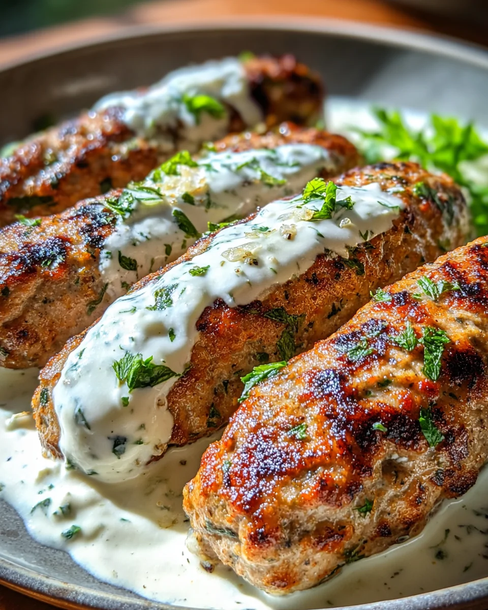Chicken Kofta with Garlic Yogurt Sauce