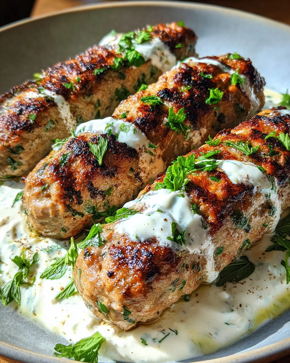 Chicken Kofta with Garlic Yogurt Sauce 24 Chicken