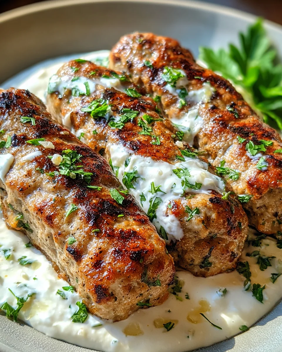 Chicken Kofta with Garlic Yogurt Sauce 25 Chicken