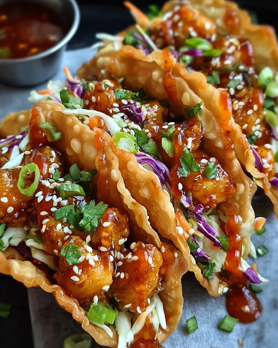 Chicken Wonton Tacos