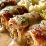 Easy Turkey & Stuffing Roll Ups with Creamy Gravy