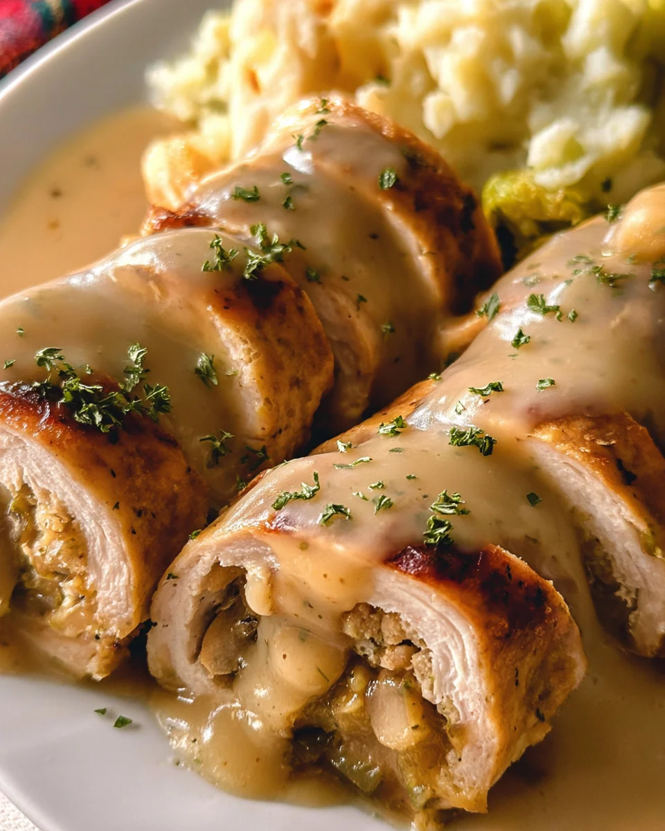 Easy Turkey & Stuffing Roll Ups with Creamy Gravy 17 Easy