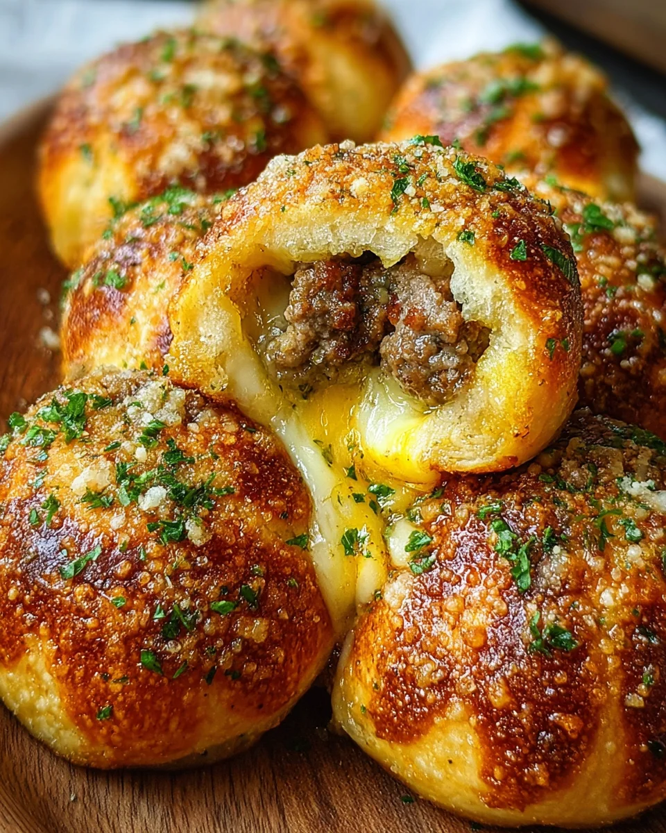 Garlic Parmesan Cheeseburger Bombs 22 Garlic Parmesan Cheeseburger Bombs
