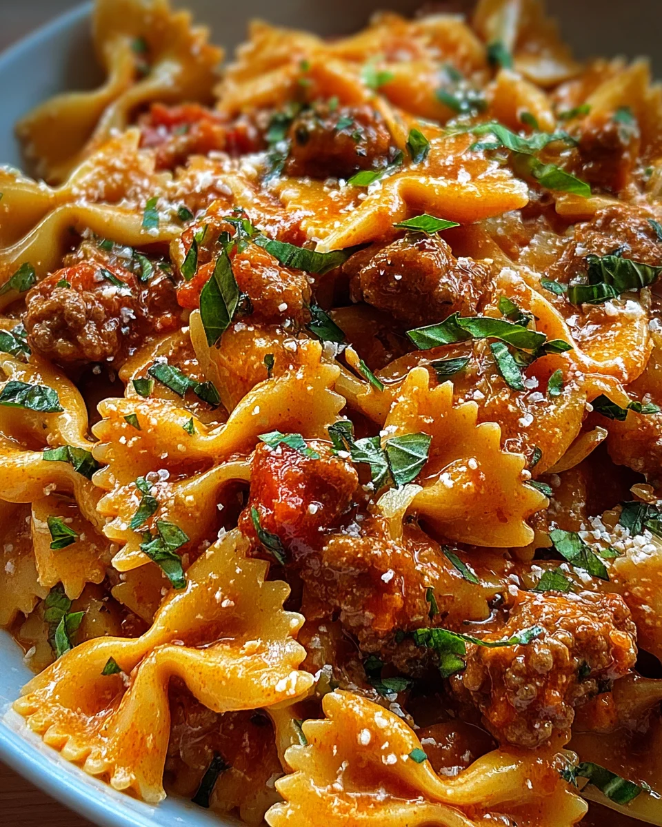 Italian Sausage With Bow Tie Pasta