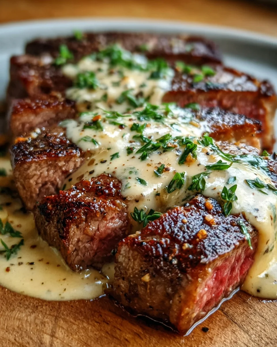 Juicy Steak with Creamy Garlic Sauce 24 Juicy Steak with Creamy Garlic Sauce