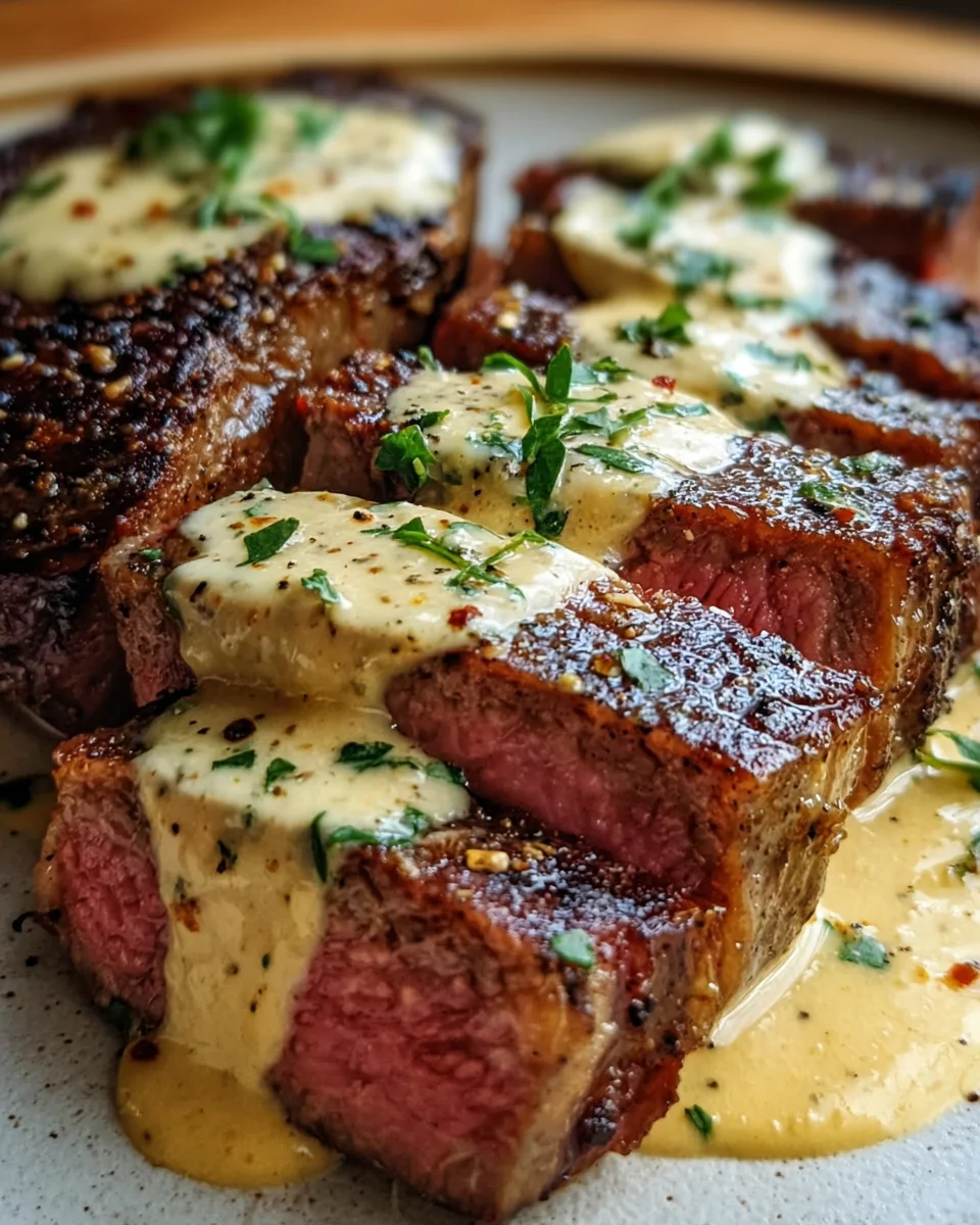 Juicy Steak with Creamy Garlic Sauce 21 Juicy