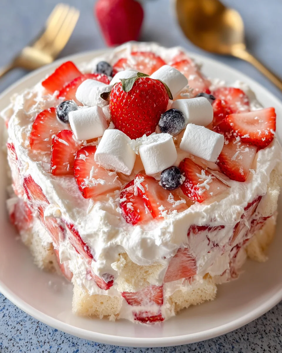 Strawberry Shortcake Fluff Salad 17 Strawberry