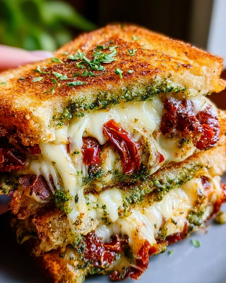 Sun Dried Tomato Bacon Pesto Grilled Cheese