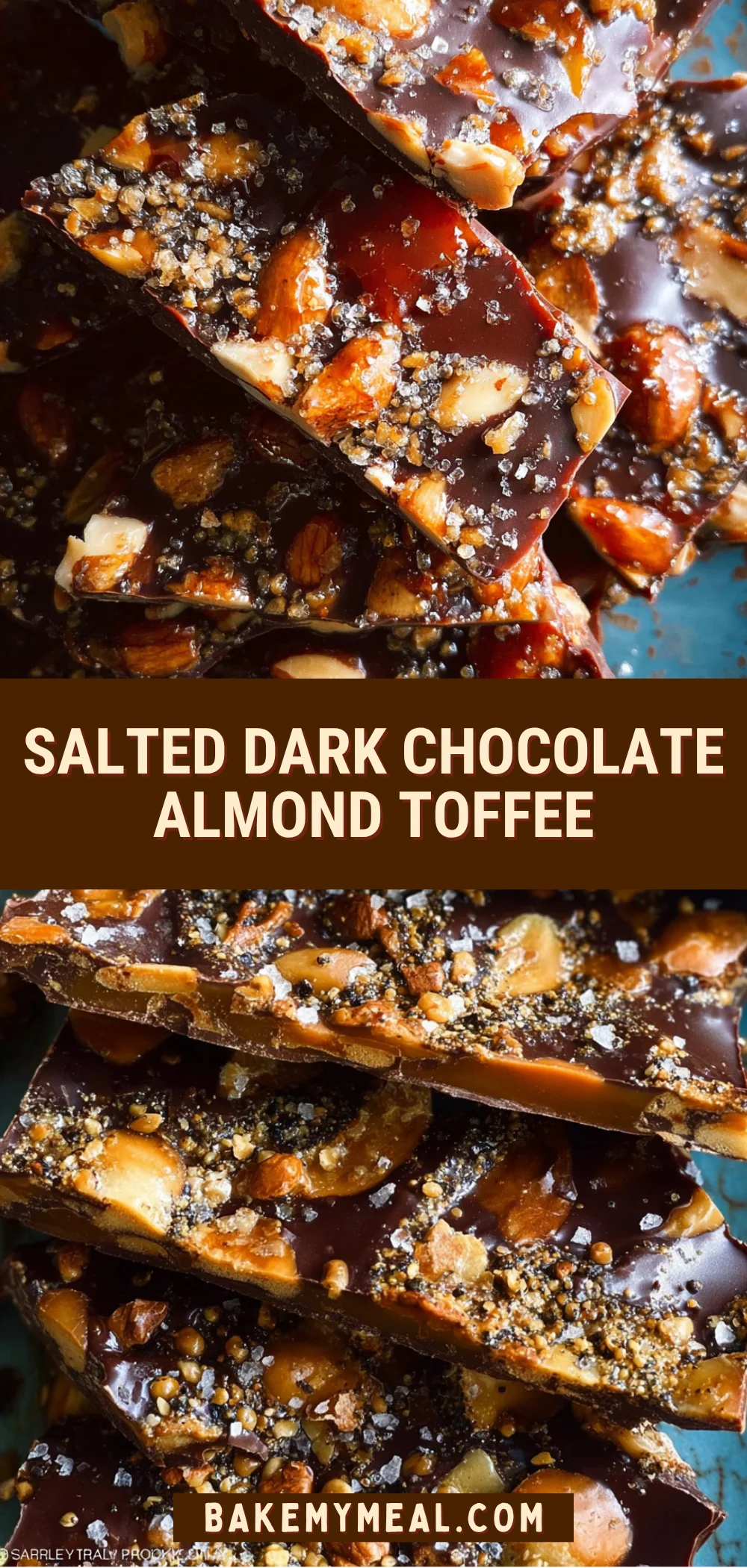Salted Dark Chocolate Almond Toffee 16 Pinterest Hidden Image